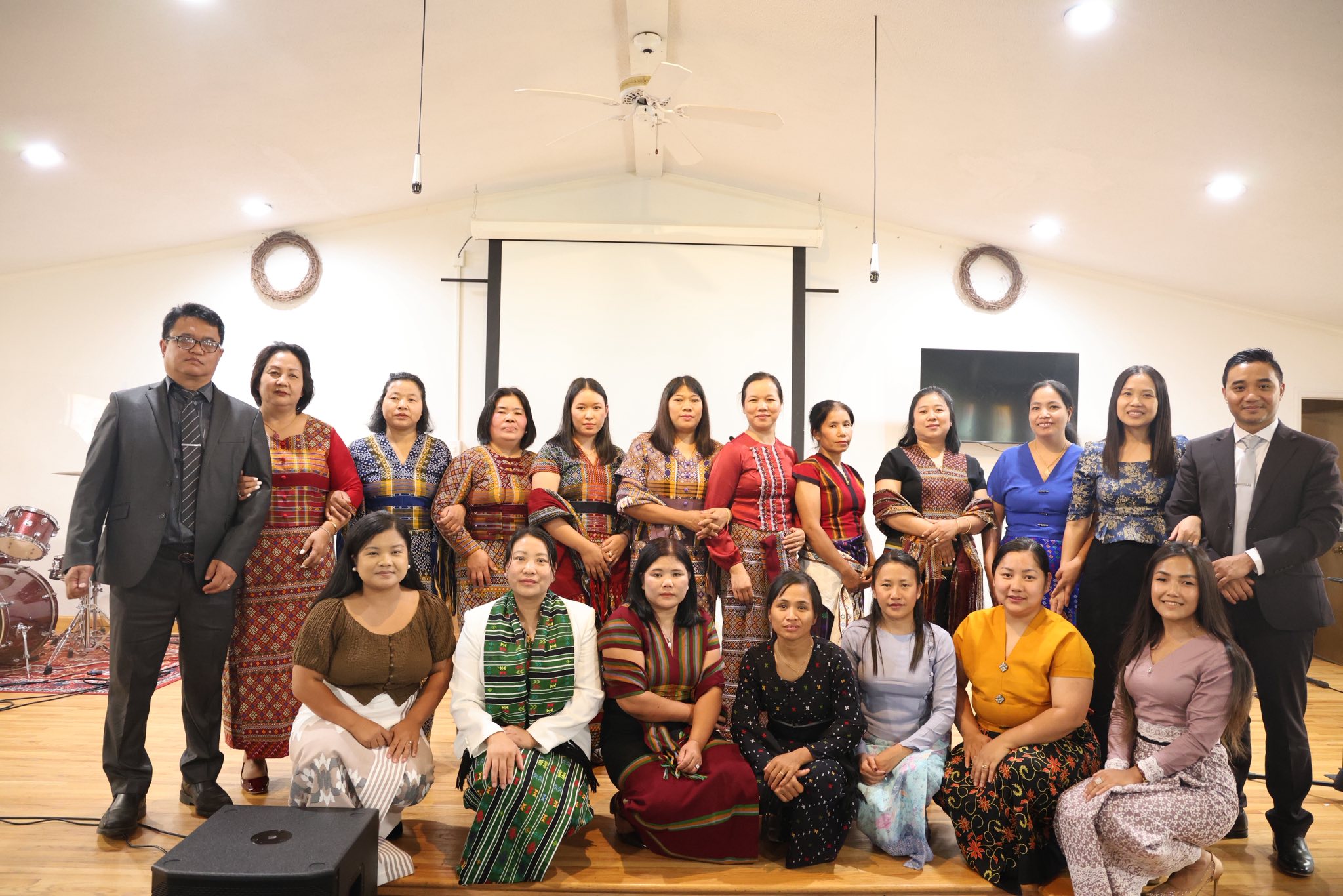 The Women Ministry of Immanuel Lai Baptist Church in traditional Chin dress